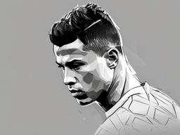 sketch drawing of ronaldo  minimal rough sketch scribbles,doodles,black and white