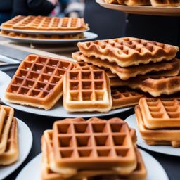 gaufres de liège, belgian waffles, indulged at a winter market in brussels. 