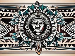 aztec indian tattoo  simple vector color tattoo