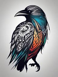 abstract crow tattoo  simple vector color tattoo