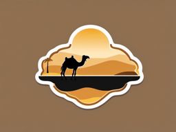 Desert Dunes and Camel Emoji Sticker - Desert expedition, , sticker vector art, minimalist design