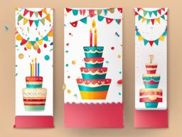 Birthday Banner clipart - Decorative birthday banner with text, ,vector color clipart,minimal