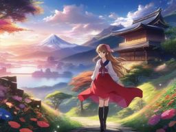 Enchanting vibrant world. anime, wallpaper, background, anime key visual, japanese manga
