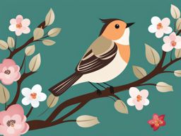 bird clipart - perched and singing sweet melodies. 