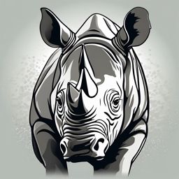 Rhinoceros clipart - Massive herbivore with a horned snout, ,vector color clipart,minimal