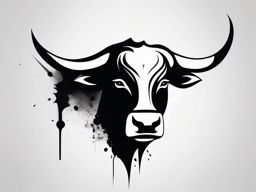 Abstract bull ink. Minimalist tribute to power.  minimalist black white tattoo style