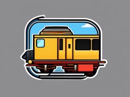 Train and Railroad Emoji Sticker - Journey by rail, , sticker vector art, minimalist design