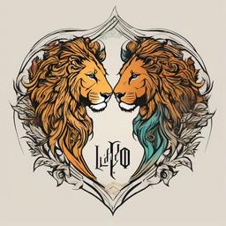 leo and virgo tattoo  simple vector color tattoo