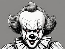 sketch of pennywise  minimal rough sketch scribbles,doodles,black and white