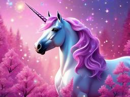 Cute Unicorn Glitter Wallpaper  