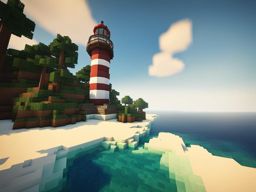 lighthouse on a tropical island with white sandy beaches - minecraft house ideas minecraft block style