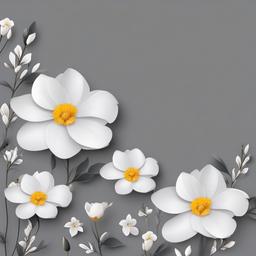 Grey Background Wallpaper - white flowers on grey background  