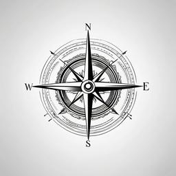 Compass Quote Tattoo - Compass tattoo accompanied by a meaningful quote.  simple vector tattoo,minimalist,white background