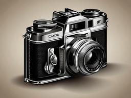 Camera clipart - vintage camera with a flash  