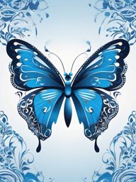 Blue Butterfly Clipart - A delicate blue butterfly with intricate wing patterns, a graceful and colorful insect.  color clipart, minimalist, vector art, 