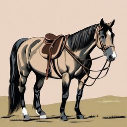 Horse clipart - horse with a saddle and bridle  