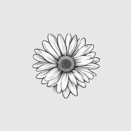 Minimalist Daisy Tattoo-Elegance and simplicity with a minimalist daisy tattoo, making a subtle yet stylish statement.  simple color tattoo,minimal vector art,white background