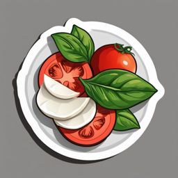 Caprese Salad Sticker - Experience the simple perfection of a Caprese salad, with fresh tomatoes, mozzarella, and basil, , sticker vector art, minimalist design