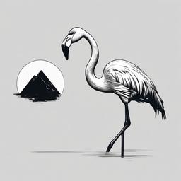 sketch of flamingo  minimal rough sketch scribbles,doodles,black and white