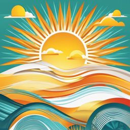 Sun Clipart,Designing a sunny vacation brochure  simple, 2d flat