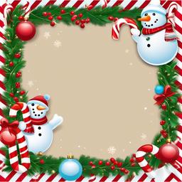 Christmas Border clipart - border with candy canes and snowmen  