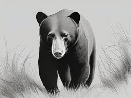 drawing of a sun bear  minimal rough sketch scribbles,doodles,black and white