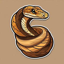 Sidewinder cartoon - snake that moves sideways in desert sand  cartoon sticker style