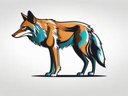 Coyote cartoon  minimal, white background