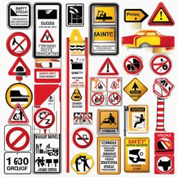 Safety Signage clipart - Various safety signs., ,vector color clipart,minimal