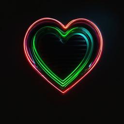 Neon Background Wallpaper - black background with neon heart  