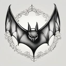 Simple Bat Tattoo Designs-Understated and straightforward bat tattoo designs, emphasizing simplicity and elegance.  simple color tattoo,white background