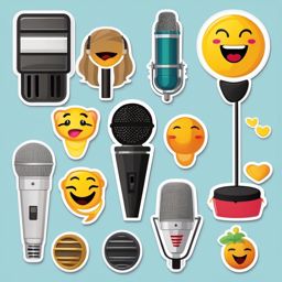 Microphone Emoji Sticker - Vocal expression, , sticker vector art, minimalist design