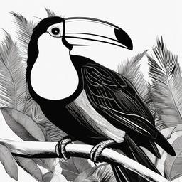 drawing of toucan  minimal rough sketch scribbles,doodles,black and white