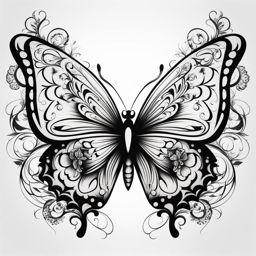 Butterfly tattoo,A timeless symbol of transformation and beauty in tattoo art. tattoo design, white background