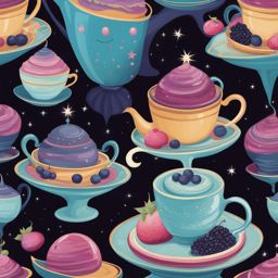 alien clipart - extraterrestrial beings inviting humans to a cosmic tea party 