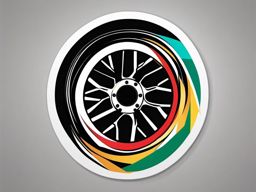 Drift Car Wheel Sticker - Precision driving, ,vector color sticker art,minimal