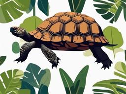 Tortoise cartoon  minimal, white background