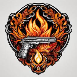 fire arm band tattoo  simple color tattoo,white background