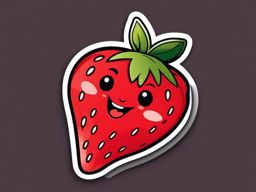 Happy Strawberry sticker- Berry Blissful Joy, , color sticker vector art