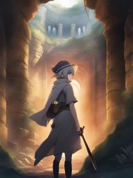 naccholen,adventurer extraordinaire,exploring a mysterious ancient ruin,deep underground anime, anime key visual, japanese manga, pixiv, zerochan, anime art, fantia