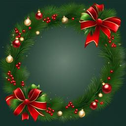 Christmas Border clipart - border with Christmas wreaths and bows  