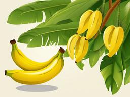 Banana clipart - bunch of ripe bananas hanging on a tree  