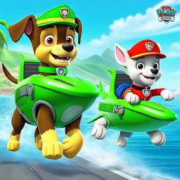 paw patrol coloring pages - rocky and zuma race to save a stranded dolphin. 