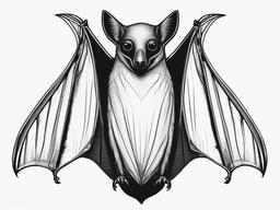 drawing of an Egyptian fruit bat  minimal rough sketch scribbles,doodles,black and white