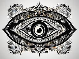 black evil eye tattoo  simple vector color tattoo