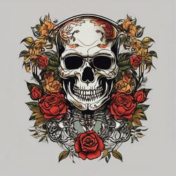 skeleton tattoo  simple vector color tattoo