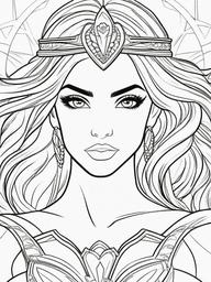 Superhero Princess Coloring Pages - Brave Royalty Saving the Day  minimal black outline printable sheet, coloring page