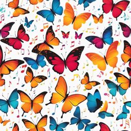 music notes clipart - musical notes transforming into colorful butterflies and filling the air with melodies 