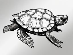 drawing of a Mississippi map turtle  minimal rough sketch scribbles,doodles,black and white