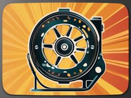 Film Reel Sticker - Retro film reel design, ,vector color sticker art,minimal